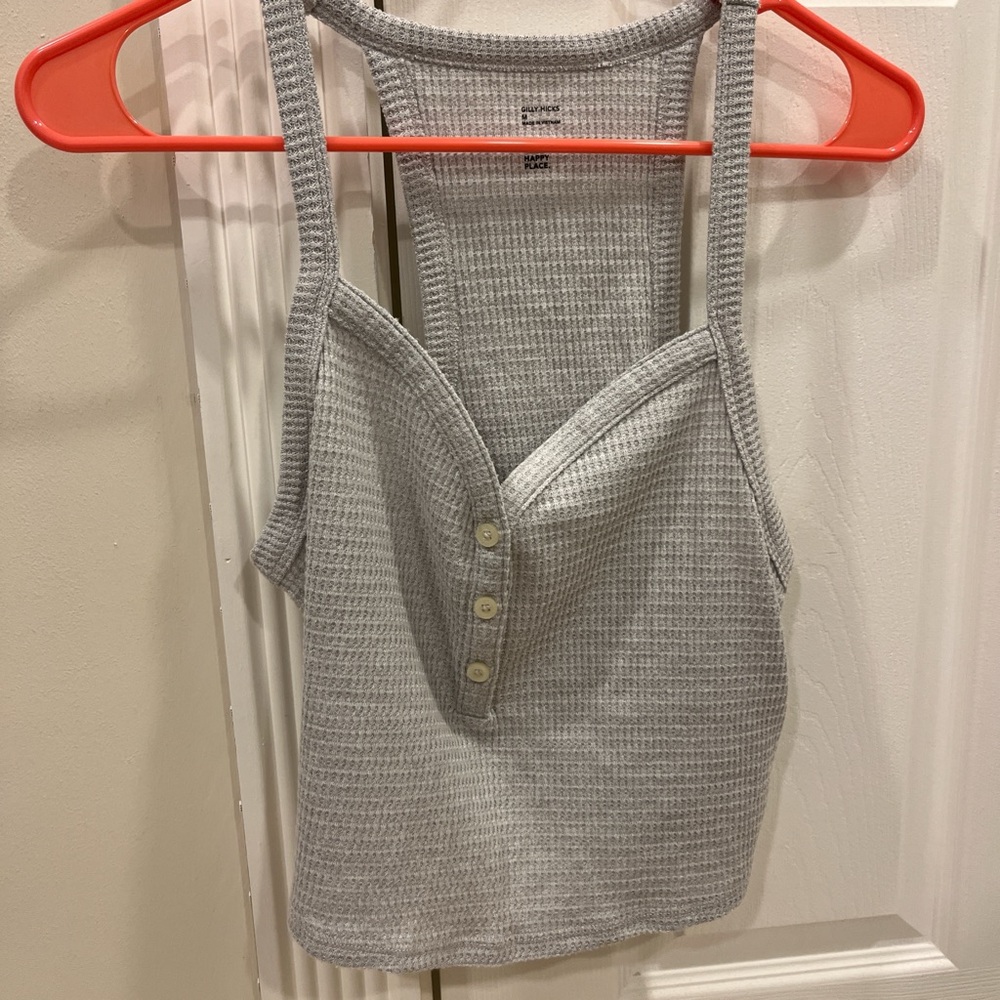 Gray Ribbed Women's Top